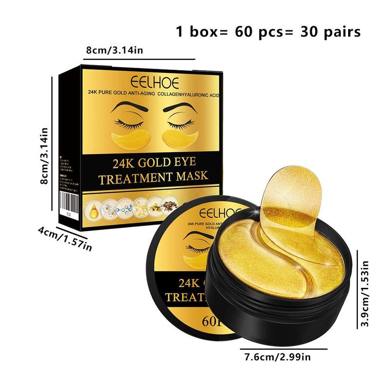 24k Gold Eye Mask, 1 Box 2 Boxes Moisturizing Firming Eye Care Mask, Reduces The Look Of Dark Circles, Eye Care Product for Women & Men Daily Use