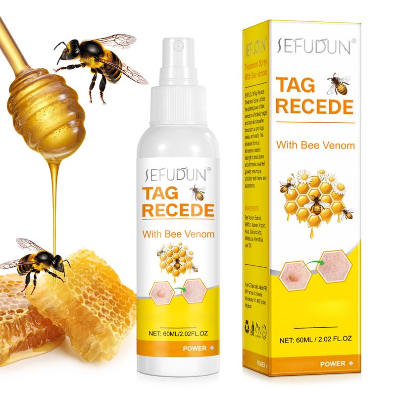 Sefudun 3 PCS Tag Recede Bee Venom, Tag Recede Bee Venom Spray for Women and Men 60ml PCS Skincare Acne Skin Repair