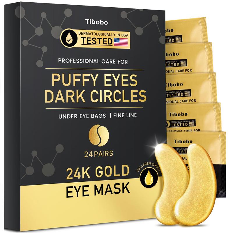 24k Gold Eye Patches,50pairs Set Eye Mask with Collagen For Wrinkles,Eye Gel Patches for Puffy Eyes,Dark Circles