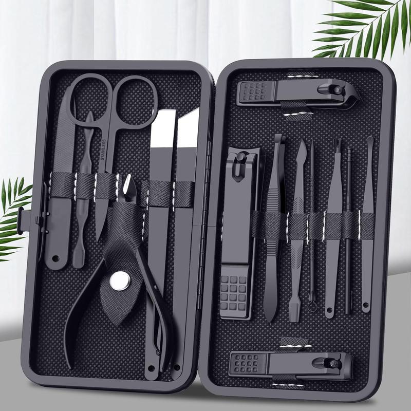 Stainless Steel Nail Clipper Set with Storage Box, 15pcs set Nail Clipper Kit, Professional Manicure & Pedicure Tool for Home & Salon Use