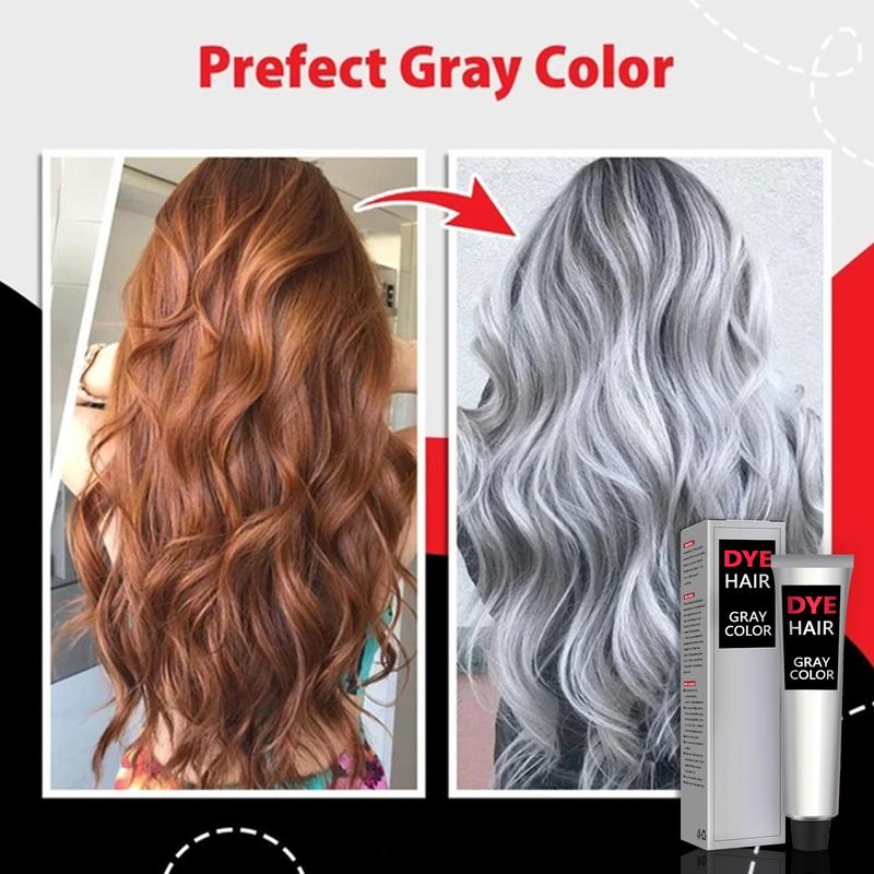 EELHOE Natural Herbal Silver Gray Hair Dye Cream, Instant Silver Gray Color, DIY Hairstyle & Hair Coloring, Long-lasting Haircare Gentle Nourishing