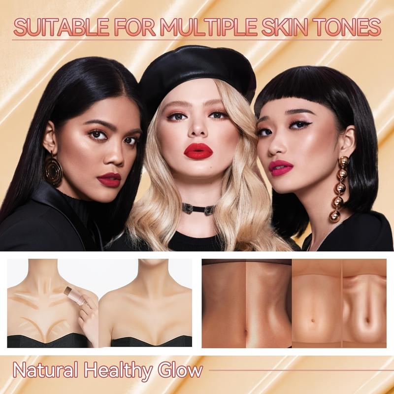 3Pcs Contour Stick,Blush Stick,Highlighter Stick, Bronzer Stick,3 Pcs Cream Contour Kit With Brush For A Flawless Look Contour Stick Makeup Non-Greasy Waterproof, Long-lasting Fair-Medium