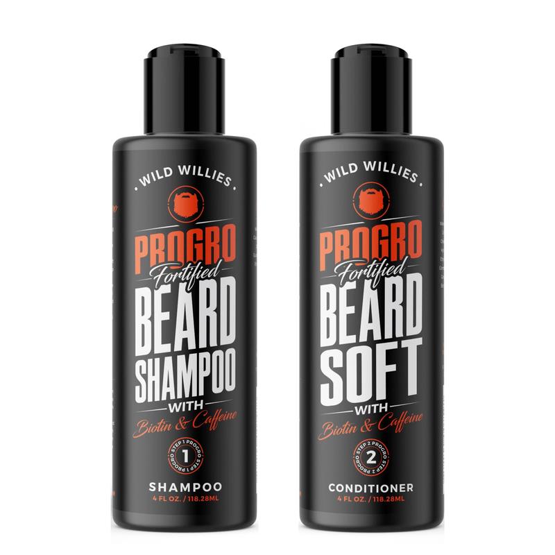 Moisturizing Beard Shampoo & Conditioner Kit - Fortified with Biotin & Caffeine for Facial Hair Growth, Hydration, & Softener, 4oz Hair Care Moisture