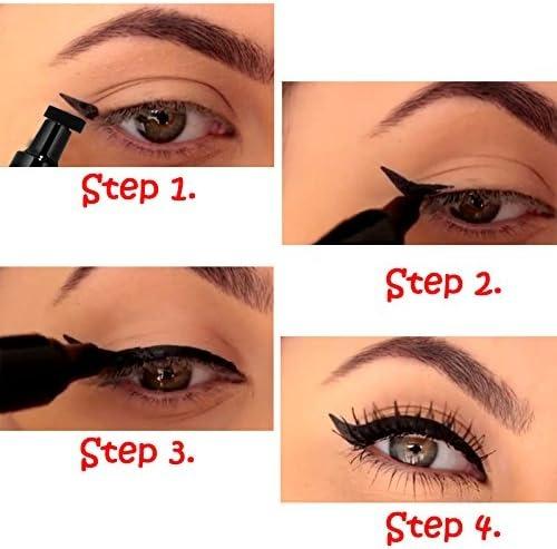 Dual End Black Liquid Eyeliner Pencil Pro Waterproof Long Lasting Makeup Eye Liner Pen Cat Line Eye Makeup Stencils Dual Black Liquid Eyeliner Pencil Waterproof