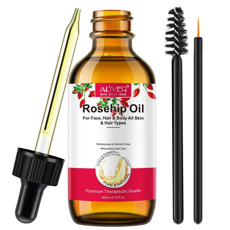 Aliver Rosehip Oil, with Gua Sha Massage Tool for Body & Skin -(60ml 2.02Fl Oz)