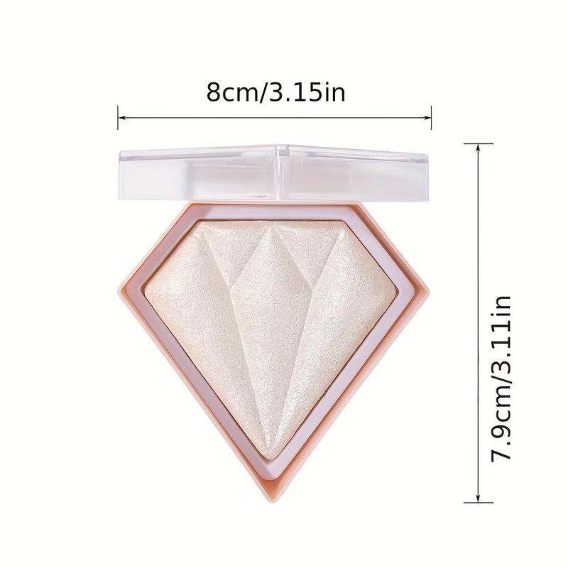 Diamond Shaped Glowing Powder, Glitter Highlighter Palette, Shimmering Highlighter Pearly Makeup Powder, Facial Brightening Nose Contouring Powder