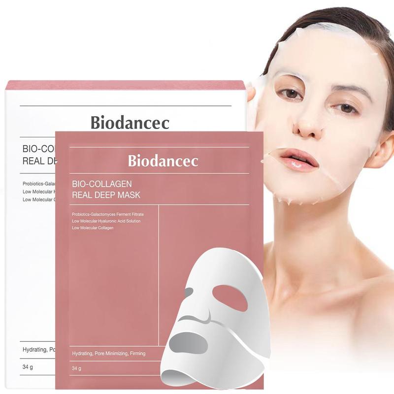 Bio-Collagen Real Deep Mask 4ea, All in One Care, Hydrating, Pore Minimizing, Firming Gel Type Mask Pack, Korean Skincare, Gel Type Mask Pack