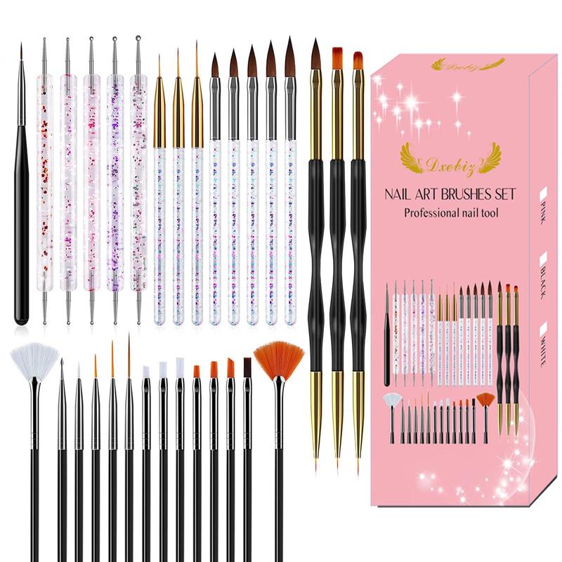 Manicure Brush & Drill Pen Set, 31pcs set Nail Art Tool, DIY Nail Design Nail Care Tools, Professional Manicure Tool for Home & Beauty Salon Use, Nail Art & Nail Care Products, Summer Gift, Nail Supplies