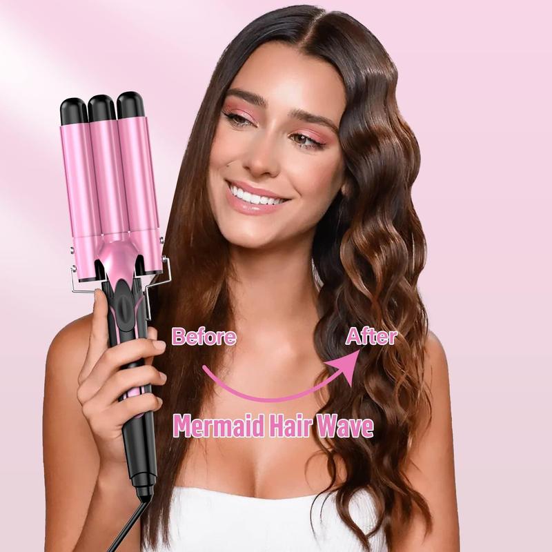 5 in 1 Hair Curler Set, Hair Curler & Gloves & Hair Clips, Fast Heating Curling Wand, Professional Hair Curling Iron Tool for Women