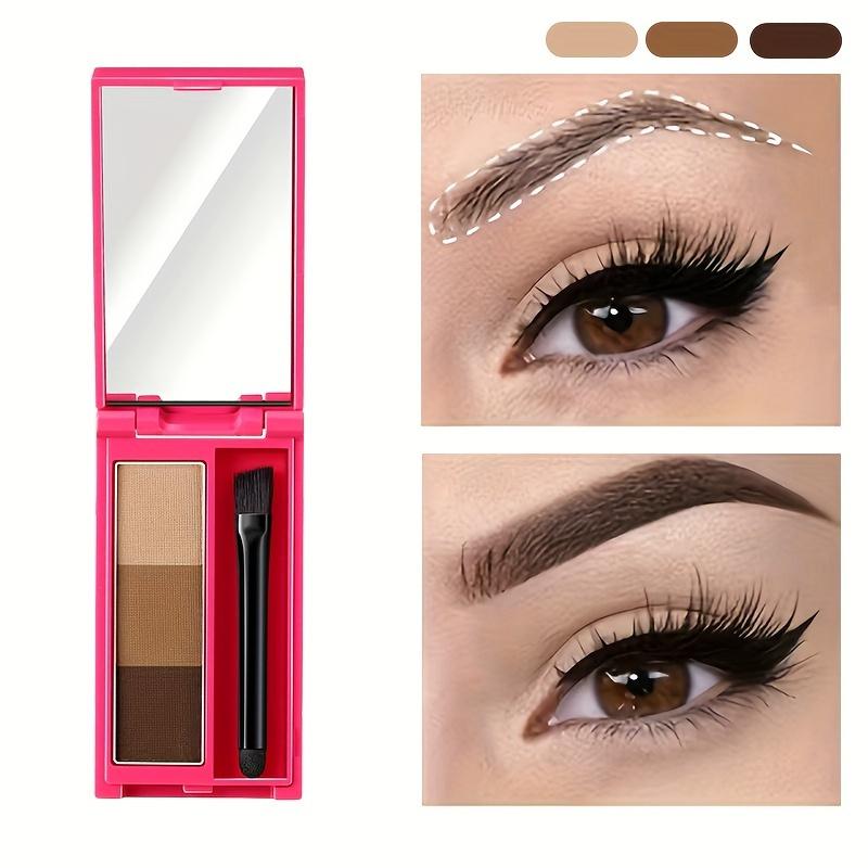 3 In 1 Eyebrow Powder With Brush Dark Brown Light Brown Black Brown Eyebrow Makeup Dye Eyebrow Cream Improving Facial Makeup