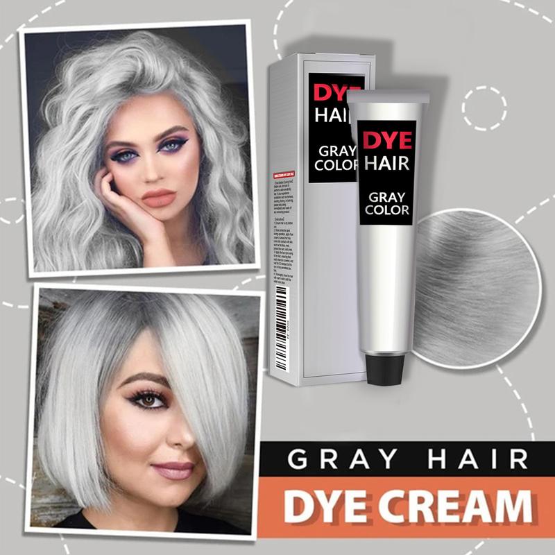 EELHOE Natural Herbal Silver Gray Hair Dye Cream, Instant Silver Gray Color, DIY Hairstyle & Hair Coloring, Long-lasting Haircare Gentle Nourishing