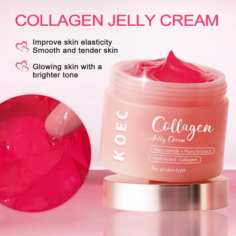 KOEC Collagen Jelly Cream Niacinamide Gel Moisturizing &Brightening Mask | Instant Glow Booster Skin Barrier,Deep Hydration,Reduce Dryness | Facial Moisturizer | For All SkinTypes |  Skincare Moisture | Self Care, Glow Skin under Makeup ，