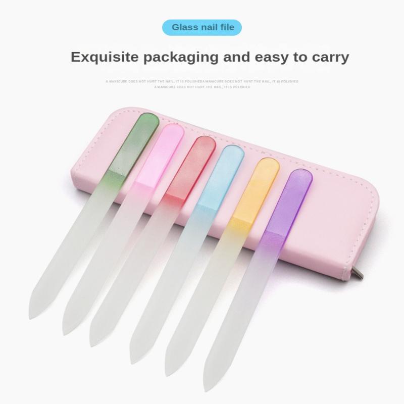 Double-sided Nail File Set, Glass Nail Files, 6 Counts set Nail Polishing Tool, Nail Polishing Tool for Women & Girls