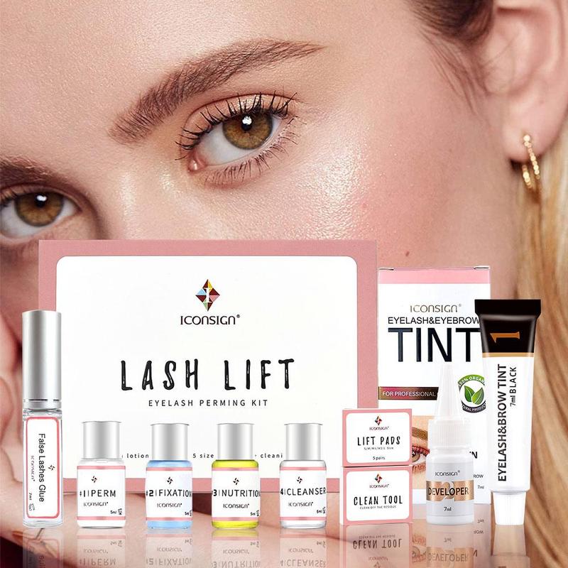 Lash Lift & Tint Kit, 1 Set Lifting Eyelashes & Eyebrow Tinted Cream, Natural Curl Eyelashes & Brow Tinted Cream, Eye Makeup Products, Summer Makeup Products