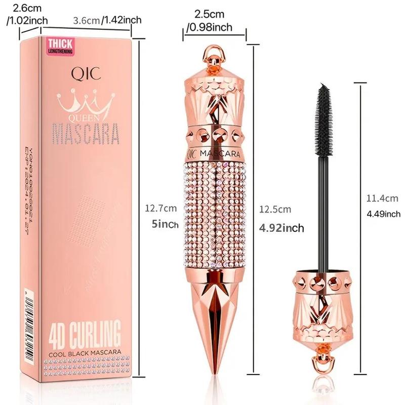 Silky Fiber Long-lasting Waterproof Mascara, 1 2 Counts Rhinestone Decorating Shell Sweat Proof Mascaras, Natural Curl Eyelashes Makeup Tool for Women, Cosmetic Beauty Supplies, Eye Cosmetic, Summer Gift