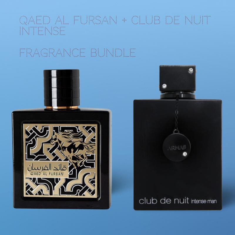 Laattafa Qaed Al Fursan + Club De Nuit Intense 100ml (3.4 Fl oz) Long Lasting Perfume - Value Bundle - Fragrance Gift Bundle