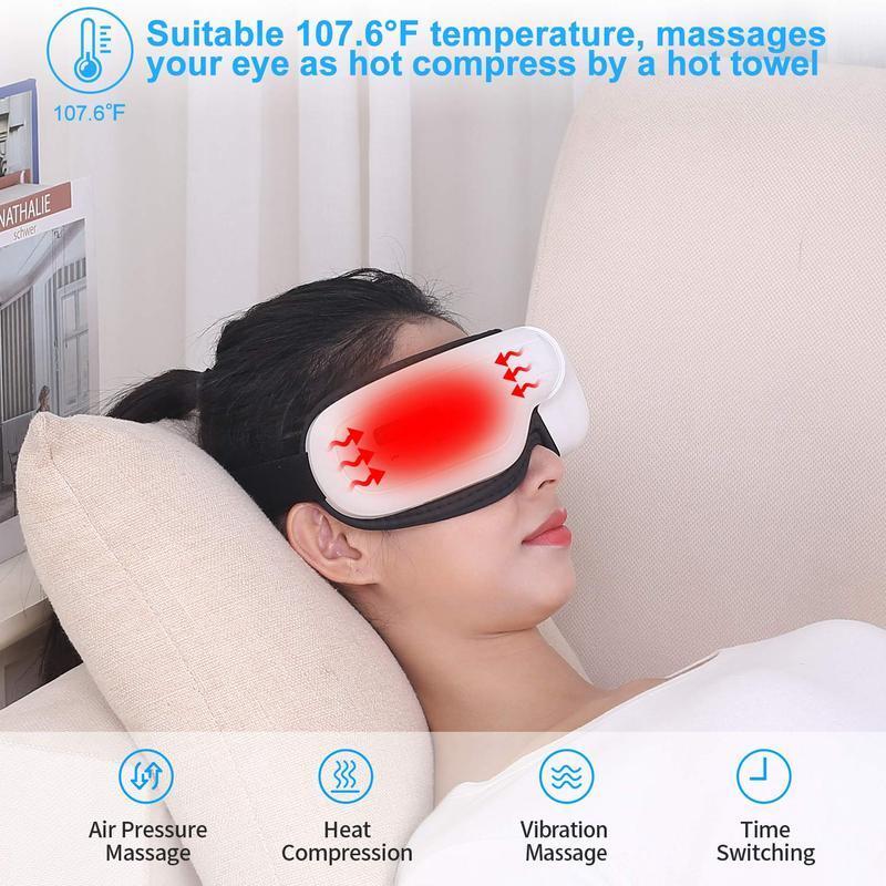 Portable Eye Massager, 1 Box Eye Massage Machine with Heating Function & Bluetooth-compatible-compatible Music, Eye Care Device for Relaxation, Chritmas & Winter & New Year Gift, Stocking Fillers, Gifts for Boyfriend