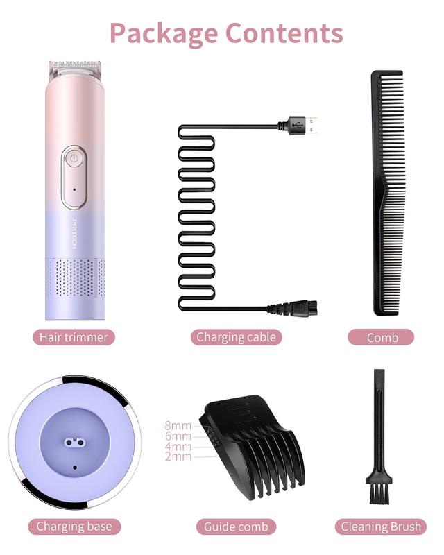 PRITECH Hair Trimmer for Women, Waterproof Bikini Trimmer, Rechargeable Pubic Hair clippers and Trimmer, Electric Shaver for Women, Women Electric Razor, Hair Cut Kit, Barber Grooming Set, Mix Color hairtwistermachine 31clippershaversethaircut