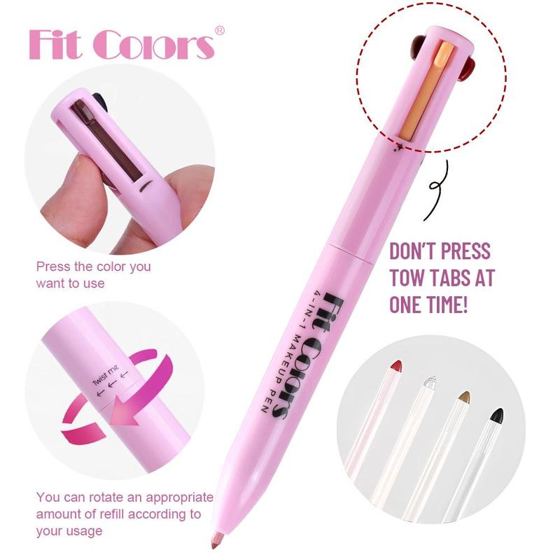 4 in 1 Multi-function Makeup Pen, Compact Travel Eyeliner, Lip Liner, Eyebrow Pencil, Highlighter Eyeshadow Pen, Portable Multi-function Makeup Set, Summer Gift, Fall Gift, Cat Makeup