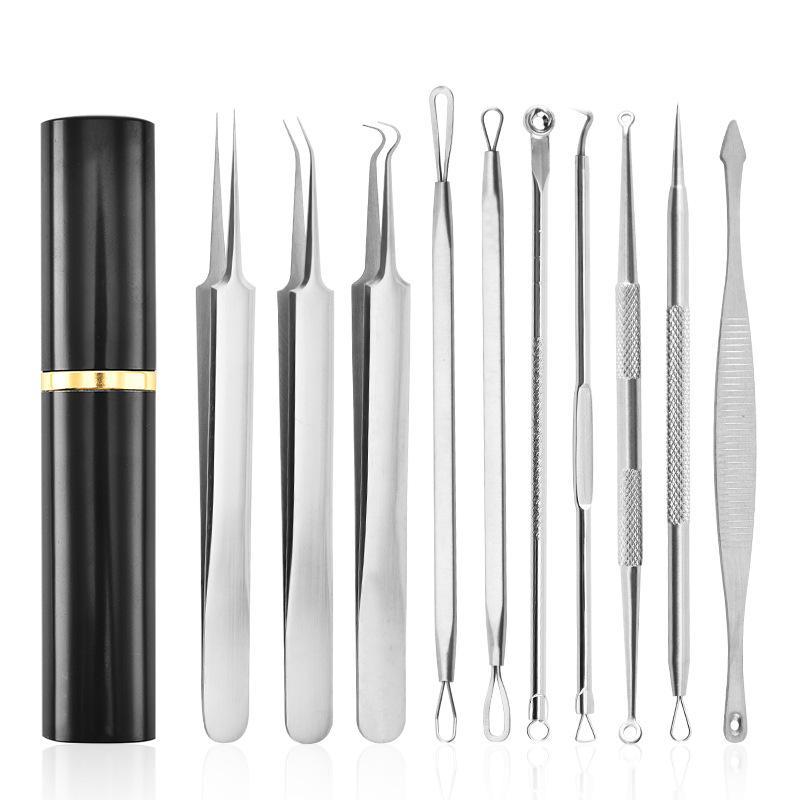 Blackhead Remover Tool Set, 10pcs set Acne Removal Tool Setwith Storage Box, Facial Skin Care Tool for Women & Men, Christmas Gift