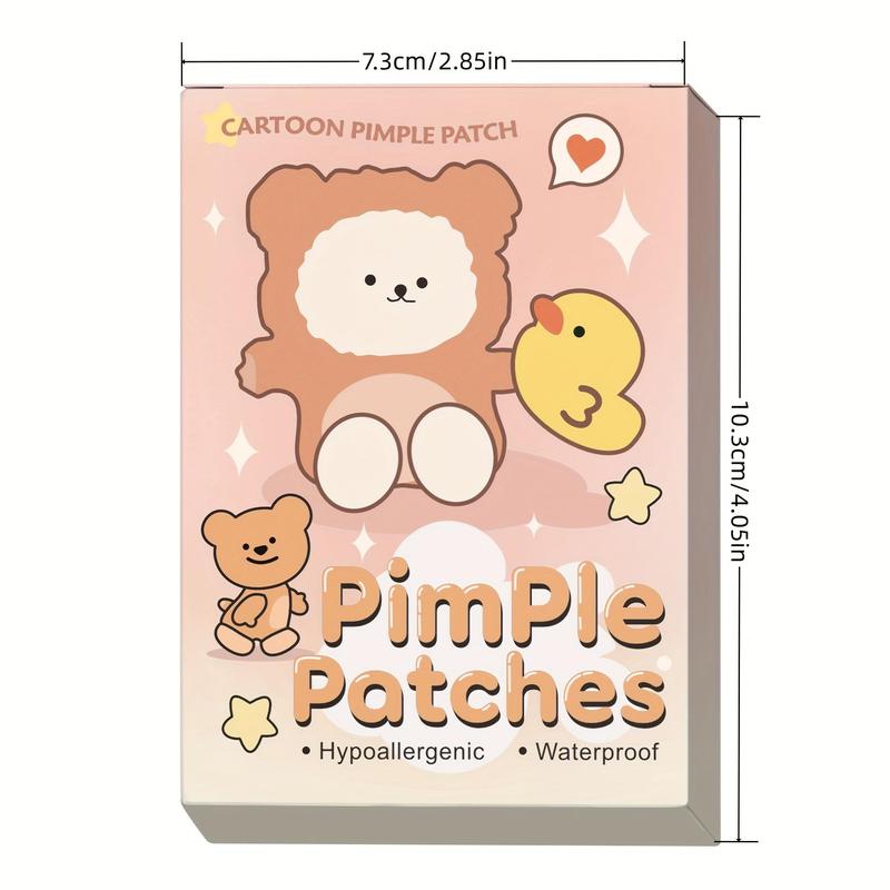 Cartoon Bear & Duck Shaped Acne Patches, 120pcs box Waterproof Hydrocolloid Acne Cover Patches, Face Acne Patches, Skin Care Products