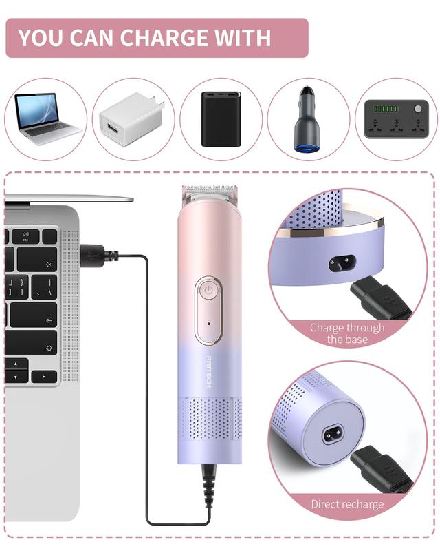 PRITECH Hair Trimmer for Women, Waterproof Bikini Trimmer, Rechargeable Pubic Hair clippers and Trimmer, Electric Shaver for Women, Women Electric Razor, Hair Cut Kit, Barber Grooming Set, Mix Color hairtwistermachine 31clippershaversethaircut