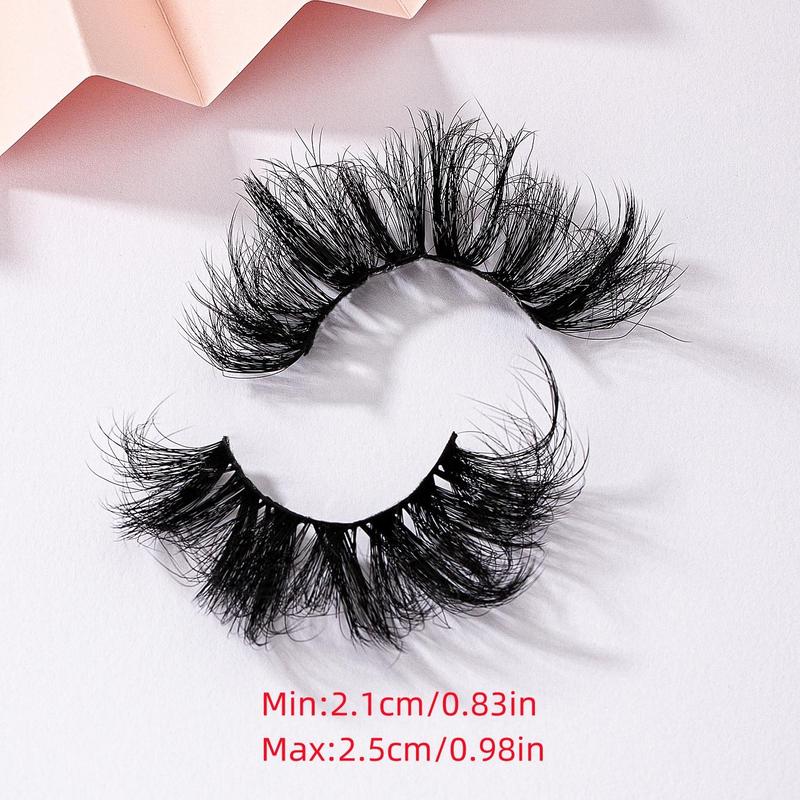 25mm D Curl False Eyelashes, 7 Pairs set Natural Curling Faux Cluster Eyelashes for Lashes Extensions, Thick False Eyelashes for Women and Girls Eye Makeup Enhancement