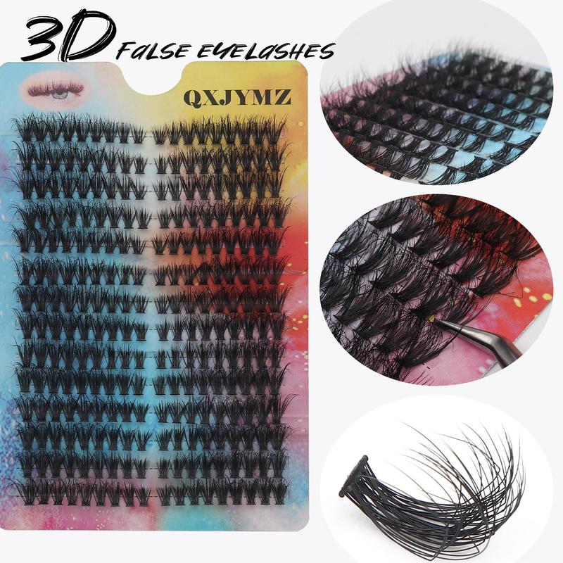 Individual False Eyelashes, 1 Box Natural Look Eyelash Extensions, Self Grafting Curl Eyelashes, Eye Makeup Enhancement False Eyelashes for Women & Girls