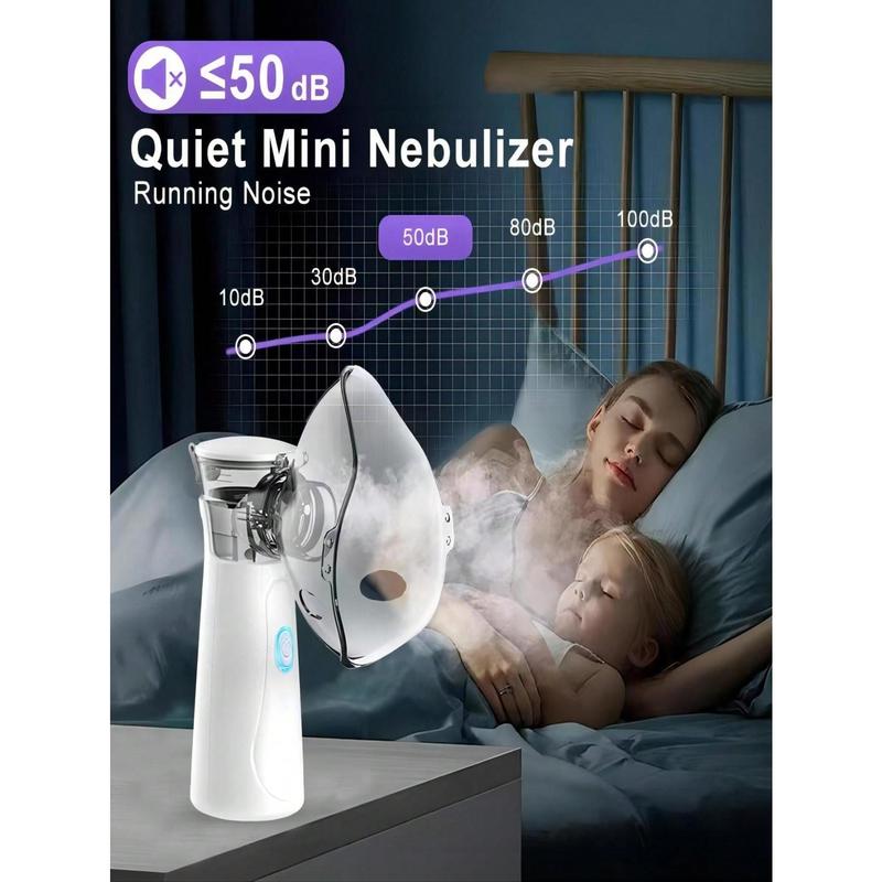 1pc Portable Mesh Nebuliser -Silent, Handheld ElectricNebuliser Machine For Home Or Travel, Treats RespiratoryConditions Including Cough & Cold, Asthma And COPD