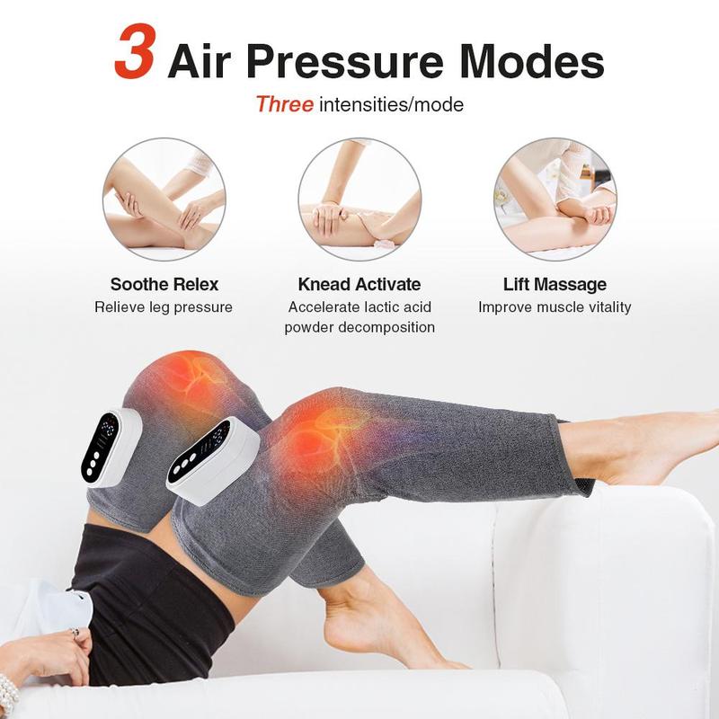 Electric Thigh Calf Leg Massager, 2 Counts set Type-c Rechargeable 3 Speed Hot Compress Knead Leg Massager, Leg Massage Device for Women & Men