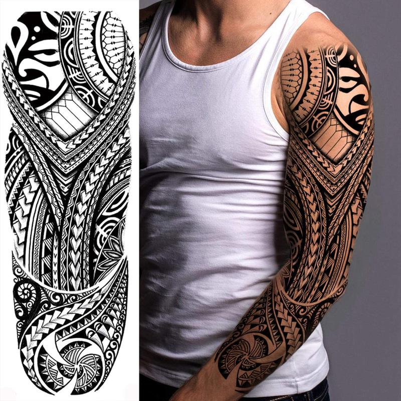 Maori Temporary Fake Tattoos Sticker, 11 Sheets Waterproof Long Lasting Tattoo Sticker, Body Art Decoration For Men & Women, Fake Tattoos Custom