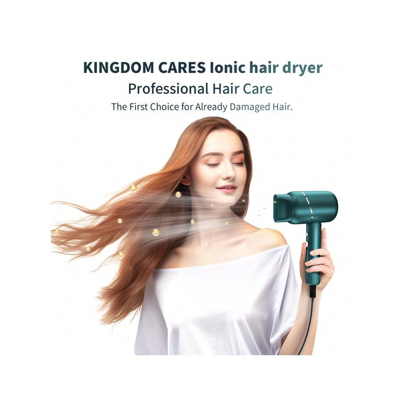 1pc Plug-In Professional Hair Dryer, Quick-Drying Ionic Blow Dryer With Diffuser Ionic Conditioning - Powerful, Fast Drying Blow Dryer, AC Motor, Cold Hot Air Temperature Protecting Hair, Suitable For Home Salon And Travel