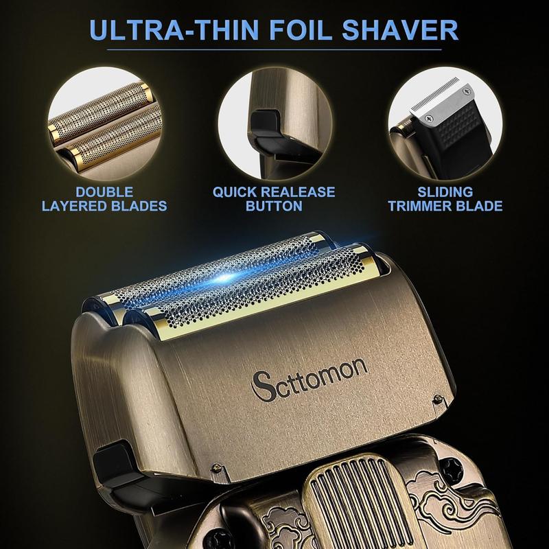 6-in-1 Beard Trimmer Kit & Hair Clipper Set for Men,includes Electric Foil Shaver.Nose & Body Hair Trimmer.Christmas & Thanksgiving gifts.professional father gift trim kit Durable Vintage Waterproof Adjustable Cordless Comfort