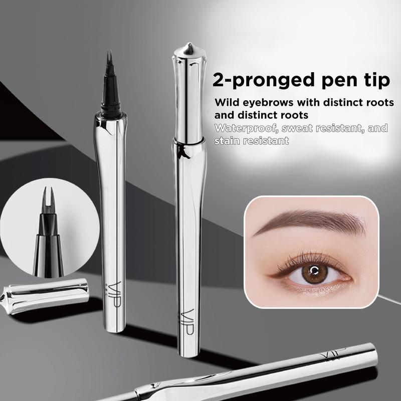 Eyebrow PenCoffee Brown, Gray Brown, Soft Black, Eyebrow Pen & Lower Eyelash Pen with Two Micro-Fork Tipped Waterproof Long Lasting Smudge Proof Magical Upgraded Liquid Brow Pencil Natural Hair-Like Eyebrow Makeup Cosmetic