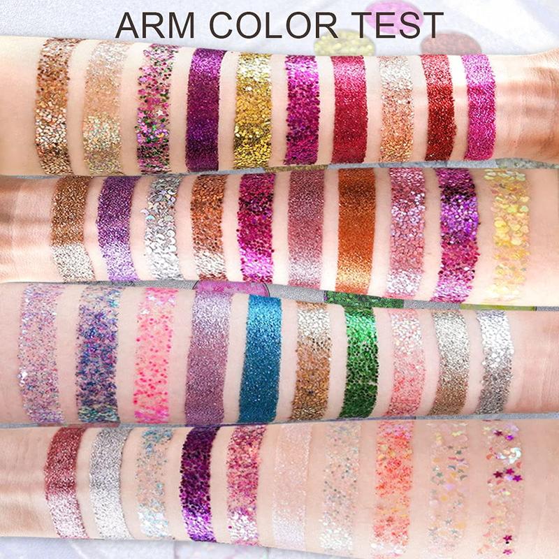 40 Colors Glitter Sparkle Eyeshadow Makeup Palette Pallets For Women Girls Black White Glitter Chunky Eyeshadow Pressed Powder Pink Shimmer Glue Gel Eyeshadow Cosmetic Radiant