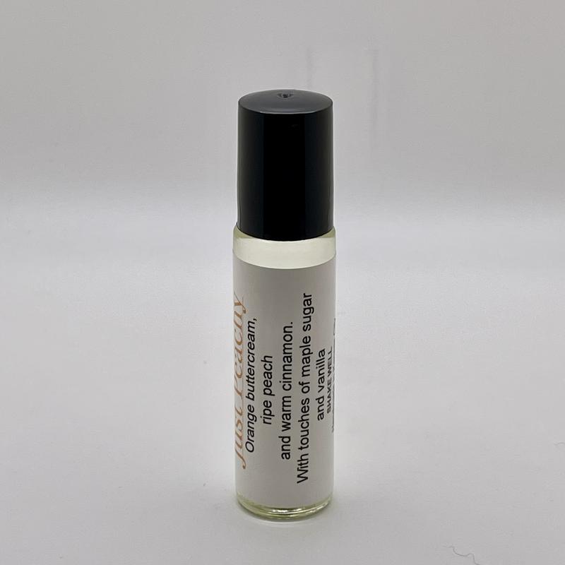 Just Peachy Roll-on Body Oil - Unisex aroma with Orange, Peach, Cinnamon, and Vanilla scents