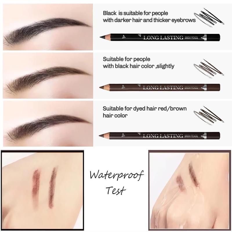 Sumeitang 12 Pcs Black Eyebrow Pencil Eyeliner Set, Waterproof Eye Brow Pencil, Easy to Color, Long Lasting Eye Liner Gel Pen, Women Professional Eye-Makeup Pencil