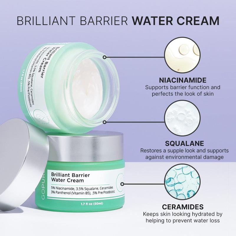 GOPURE Niacinamide Face Moisturizer Water Cream with Squalene and Ceramides