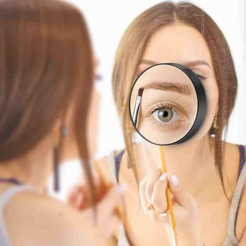 Magnifying Makeup Mirror & Tweezers Set, 2 Counts set, 30x Magnification Round Makeup Mirror & Tweezers, Suction Cup Blackhead Removal Round Small Mirror