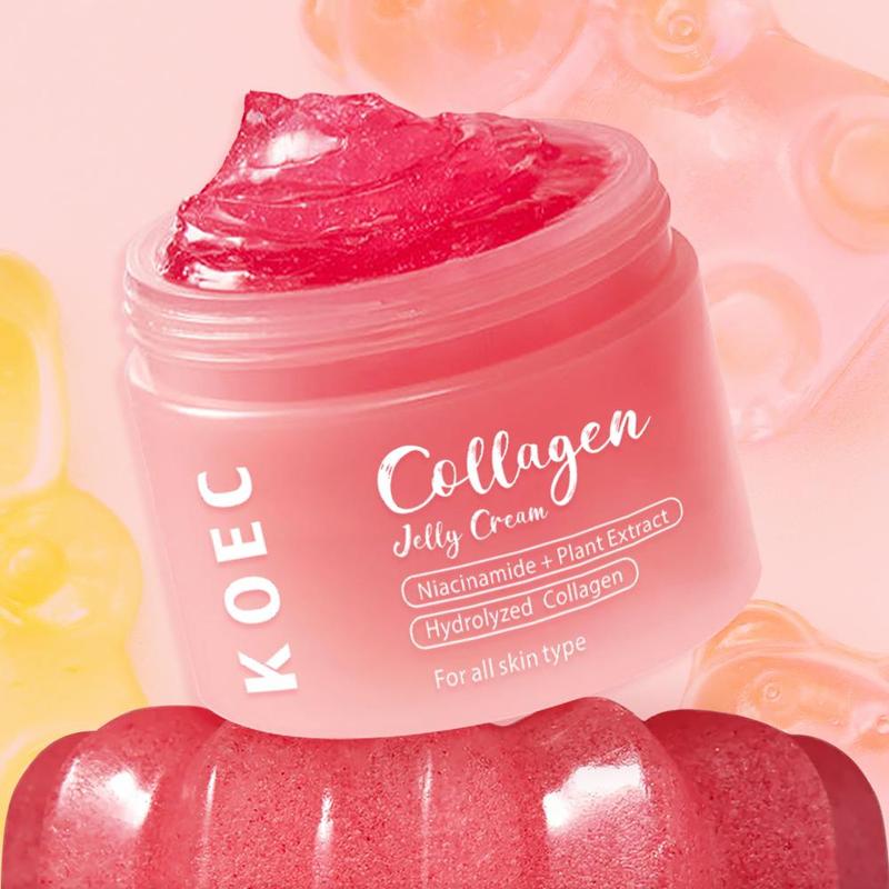 KOEC Collagen Jelly Cream Niacinamide Gel Moisturizing &Brightening Mask | Instant Glow Booster Skin Barrier,Deep Hydration,Reduce Dryness | Facial Moisturizer | For All SkinTypes |  Skincare Moisture | Self Care, Glow Skin under Makeup ，