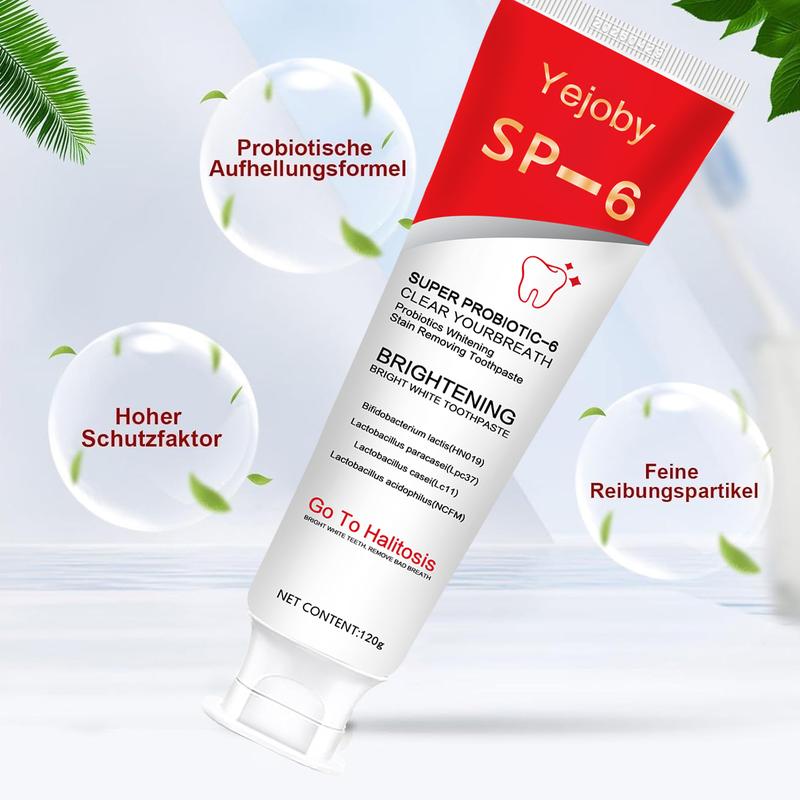 (New) 2024 Super Probiotic Sp-6 Toothpaste, Sp-6 Ultra Whitening Toothpaste, Sp 6 Toothpaste,Fresh Breath, Sp-6 Toothpaste 4.9 oz SP-10,SP-10 SP-8 SP-4 sp-10 sp-8 sp-4 sp8 sp6 sp4 SP-10