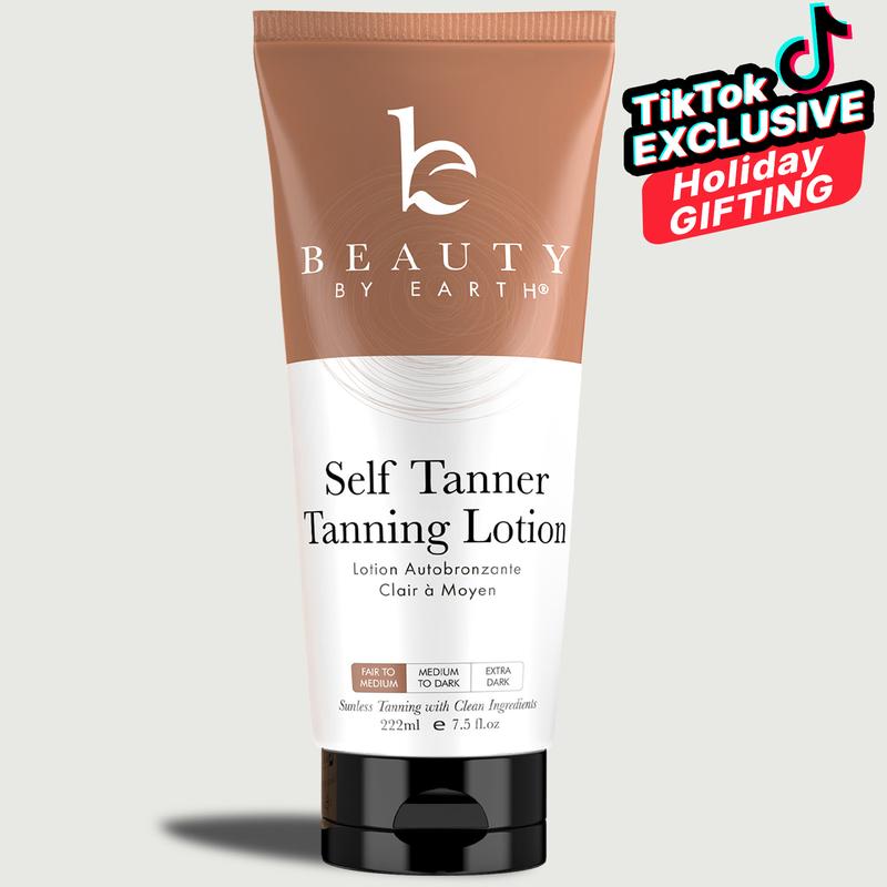 Beauty by Earth Self Tanner Body Lotion - Golden Natural Bronzed Sunless Safe Tanning Glow Amazing Scent Made in USA Organic Vegan Cruelty Free