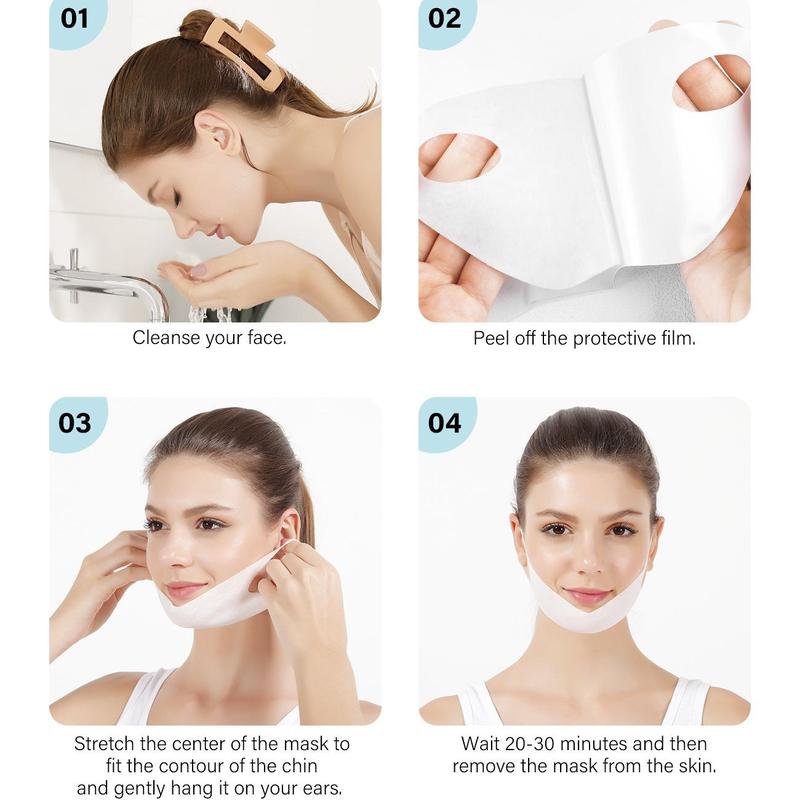 V Line Shaping Face Mask, Double Chin Reducer, Lifting Firming Moisturizing Hydrogel Masks for Smooth Wrinkle Prevention