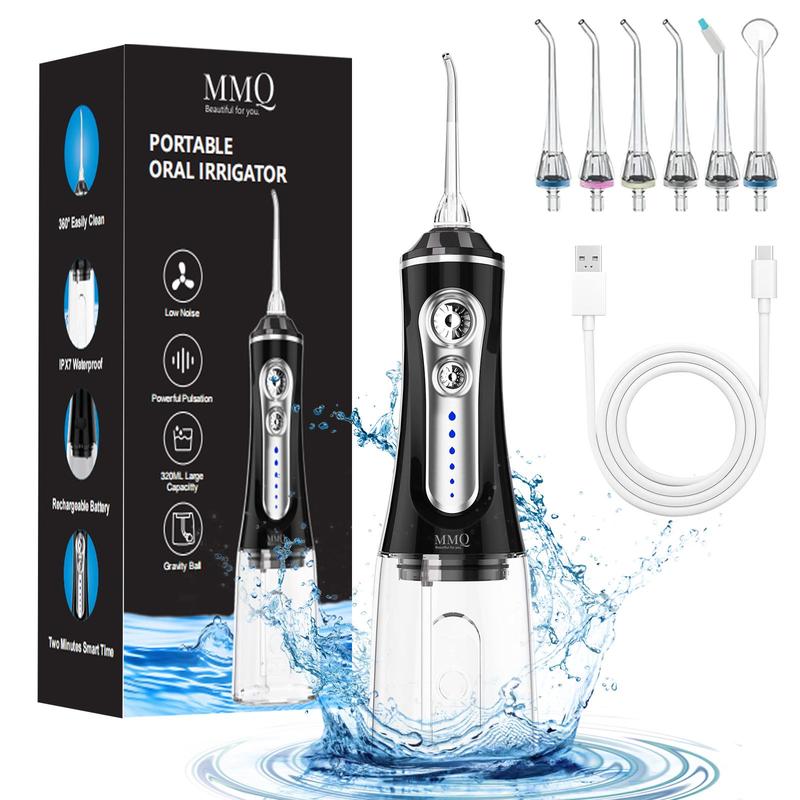 Water Flosser, 1 Set Portable Rechargeable Oral Irrigator & Accessories, Cordless Water Flosser for Teeth Pick Cleaning, Oral Care Tool for Home & Travel