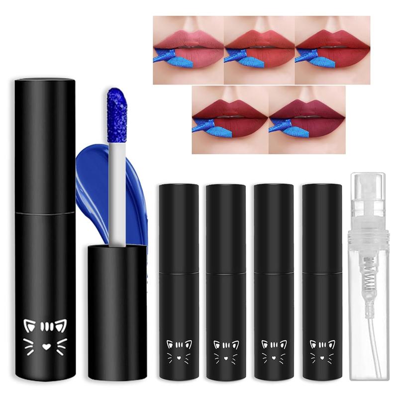 5Pcs Peel Off Lip Stain Lip Tint SetLiquid Lipstick Nude Lip Gloss Long Lasting Waterproof Lip Tint Stain Non-stick Cup Peel Off Lipstick Lip Makeup for Women Girls