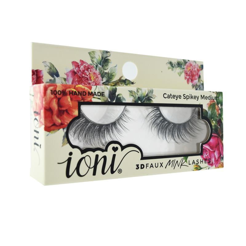 (12 Pairs) Ioni Cateye Spikey Medium Lashes - 3D Faux Mink