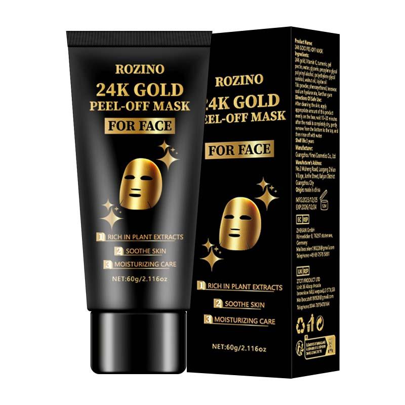 24k Gold Peel Off Mask, 1 Box Deep Cleansing & Nourishing Face Mask, Moisturizing Face Mask, Face Care Product for Women & Men