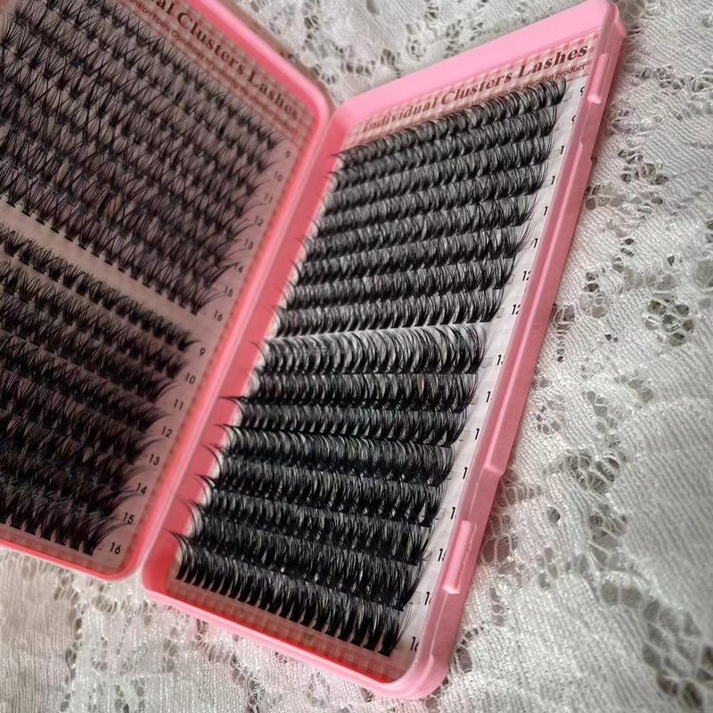 Individual  Lash Clusters , 640pcs box Natural Curl Eyelash Extensions, Self Grafting Eyelash Clusters for Women and Girls Eye Makeup Enhancement