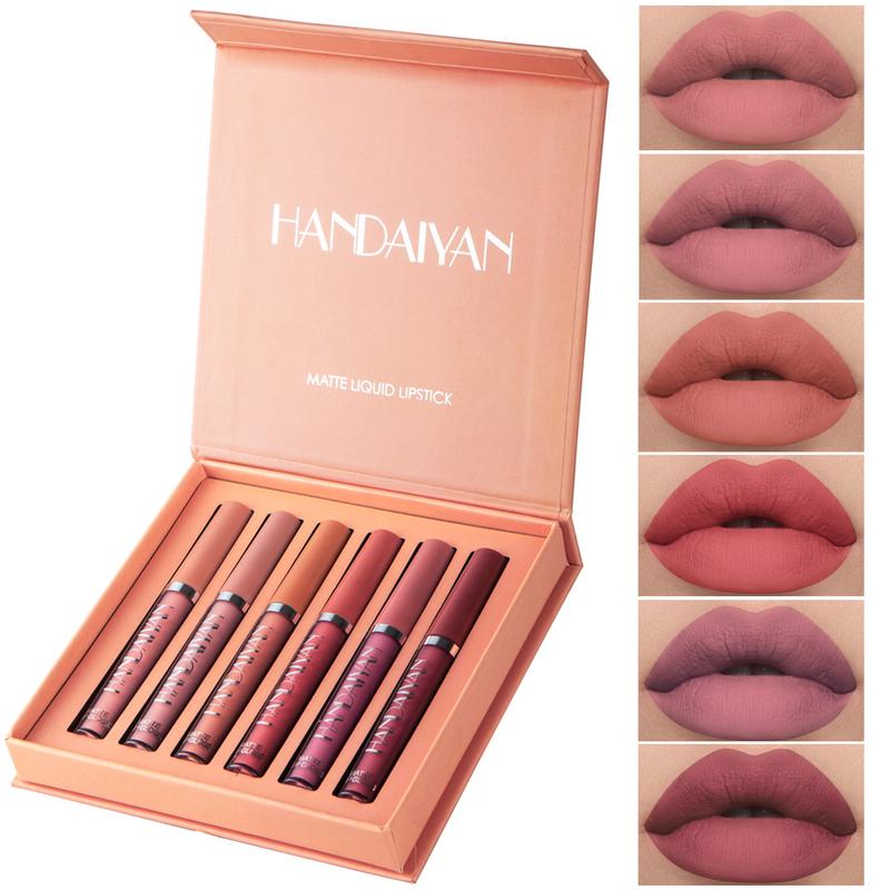 HANDAIYAN Lip makeup, professional makeup, moisturizing, perfect for all occasions, 6 lip gloss gift boxes Color Lipstick