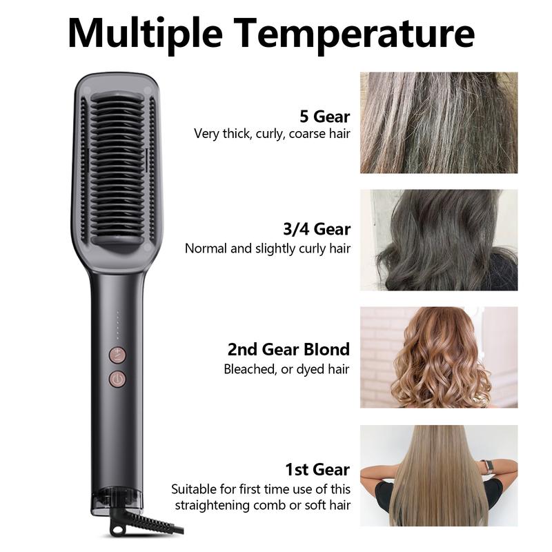 Straight Hair Comb Straightening Clipper Comb Straight Hair Curl Dual Use No Harm to Hair, Smooth Heated Hair Styling Tool,Hair Products-KD377 hair straightener Comfort